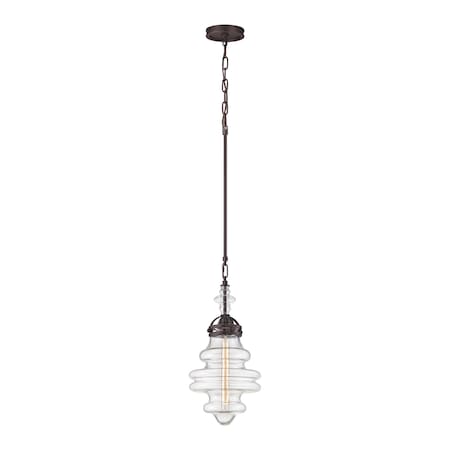 Gramercy 1-Light Mini Pendant In Oil Rubbed Bronze With Clear Glass